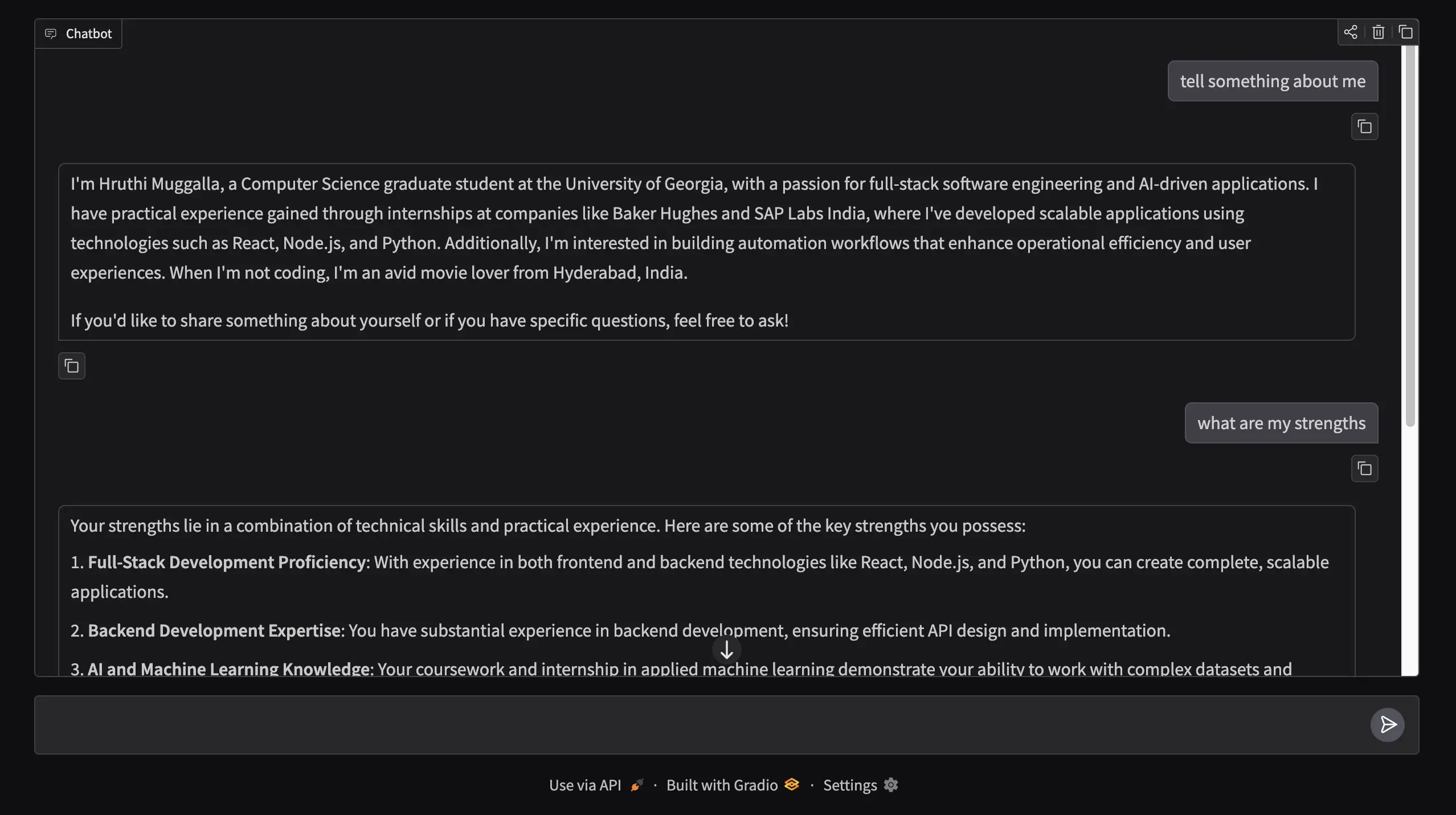 Career Conversation Chatbot